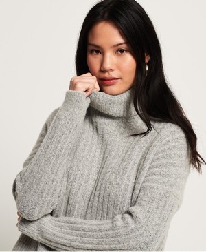 Superdry Dahlia Roll Neck Női Kötöttáru Szürke | UNATH4061